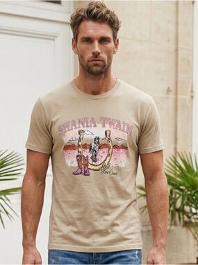 2 for $30 | Shania Twain Beige Graphic Short Sleeve Tee